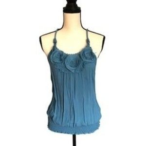 Like New-Woman Floral Halter Back Tank Top sz Small